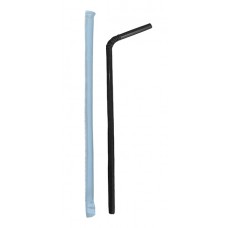 Sedotan Putih & Hitam 6mm Flexible Bungkus Kertas